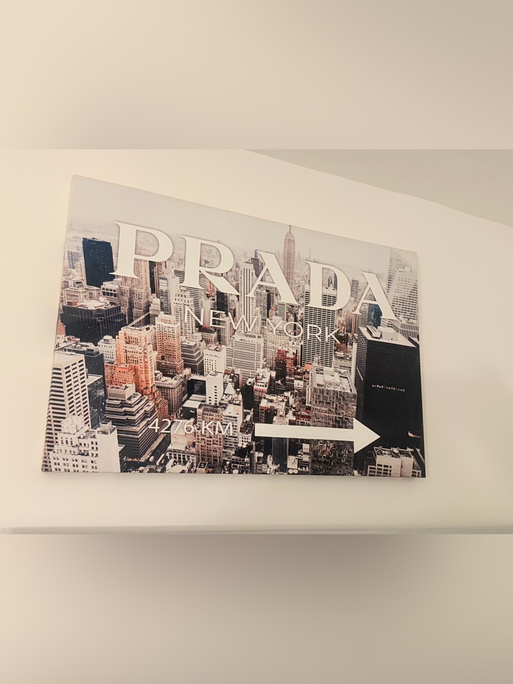 Prada Cityscape Canvas Wall Art - Beige, Tan, White